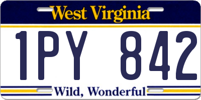 WV license plate 1PY842