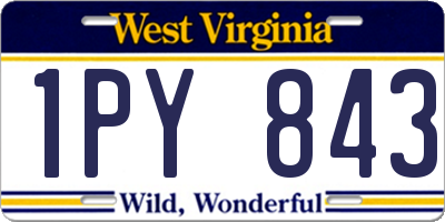 WV license plate 1PY843