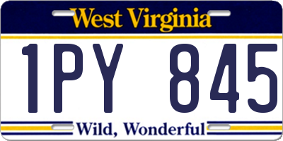 WV license plate 1PY845