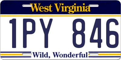 WV license plate 1PY846