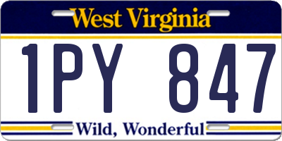 WV license plate 1PY847