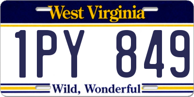 WV license plate 1PY849