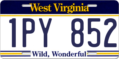 WV license plate 1PY852