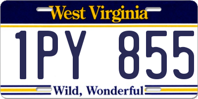 WV license plate 1PY855