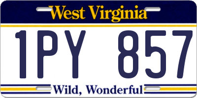 WV license plate 1PY857