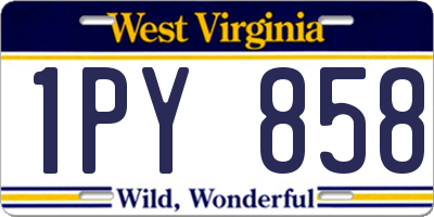 WV license plate 1PY858