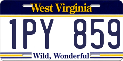 WV license plate 1PY859