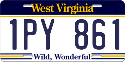 WV license plate 1PY861