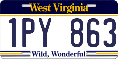 WV license plate 1PY863