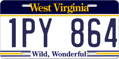 WV license plate 1PY864