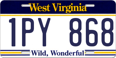 WV license plate 1PY868