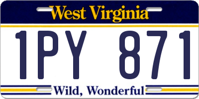 WV license plate 1PY871