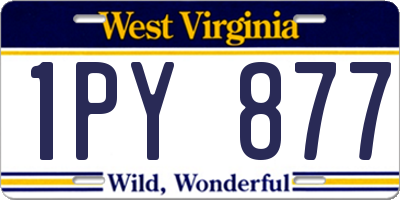 WV license plate 1PY877