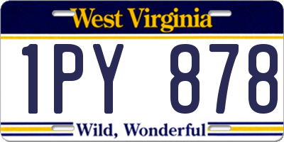 WV license plate 1PY878
