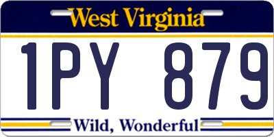 WV license plate 1PY879