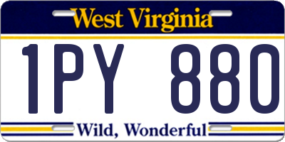 WV license plate 1PY880