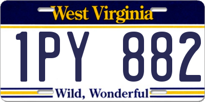 WV license plate 1PY882