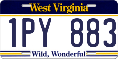 WV license plate 1PY883