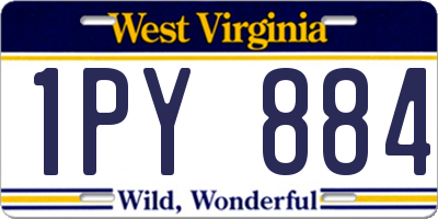 WV license plate 1PY884