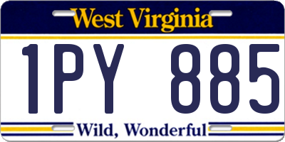 WV license plate 1PY885
