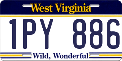 WV license plate 1PY886