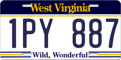 WV license plate 1PY887