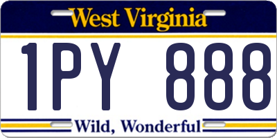 WV license plate 1PY888