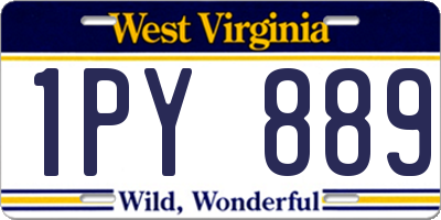 WV license plate 1PY889