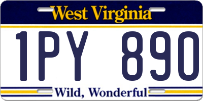 WV license plate 1PY890