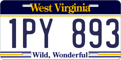 WV license plate 1PY893