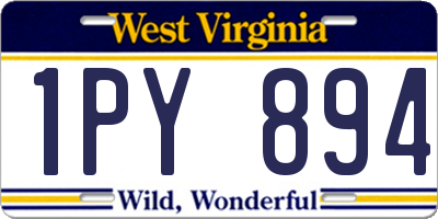WV license plate 1PY894