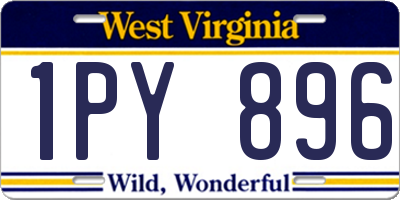 WV license plate 1PY896
