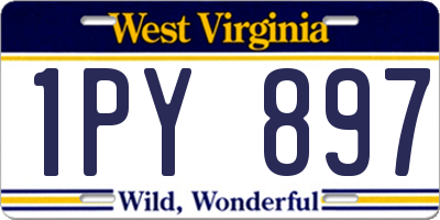 WV license plate 1PY897