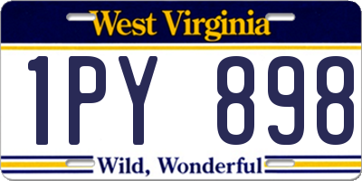 WV license plate 1PY898