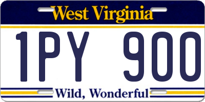WV license plate 1PY900