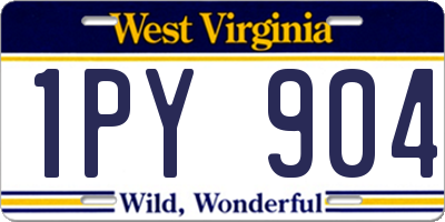 WV license plate 1PY904