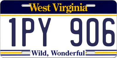 WV license plate 1PY906