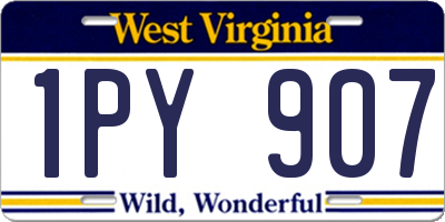 WV license plate 1PY907