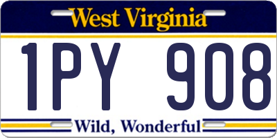 WV license plate 1PY908