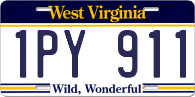 WV license plate 1PY911