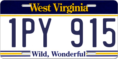 WV license plate 1PY915