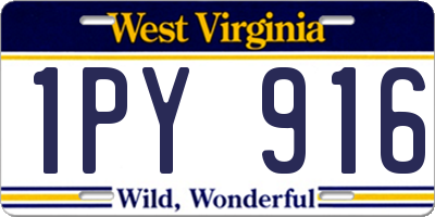 WV license plate 1PY916