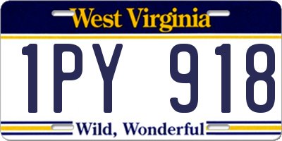 WV license plate 1PY918
