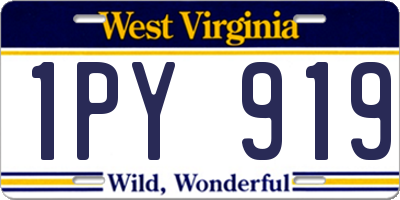 WV license plate 1PY919
