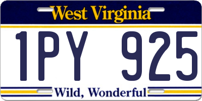 WV license plate 1PY925