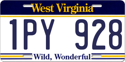 WV license plate 1PY928