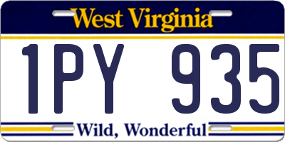 WV license plate 1PY935