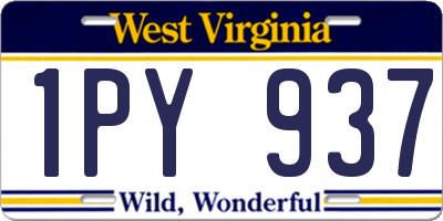 WV license plate 1PY937