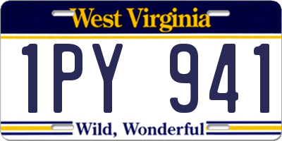 WV license plate 1PY941