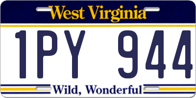 WV license plate 1PY944